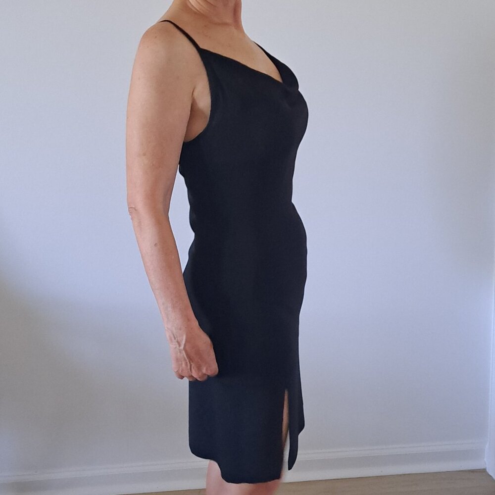 French Little Black Dress Sleeveless Soft Rayon Made in France Size 40 EU